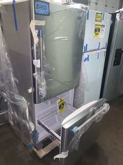 New Maytag 30n. Bottom freezer refrigerator with 1 year manufacturer warranty
