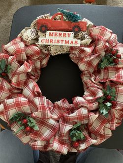 Merry Christmas Red Truck wreath