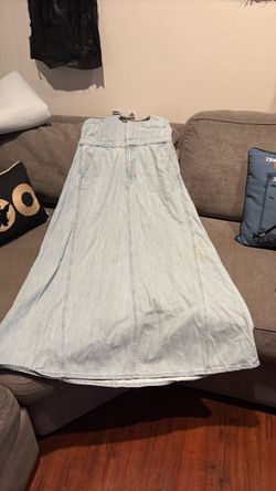 Light Wash Denim Maxi Dress