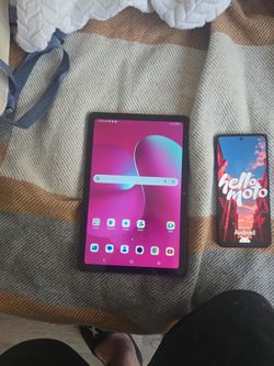 Tablet and Motorola phone