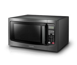 TOSHIBA Countertop Microwave, Smart Sensor, 12 Auto Menus, Mute Function, Black, 1100W