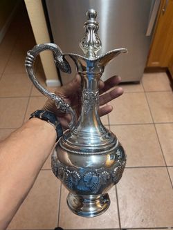 Hazorfim 925 Silver Grape Vines Lg Wine Decanter