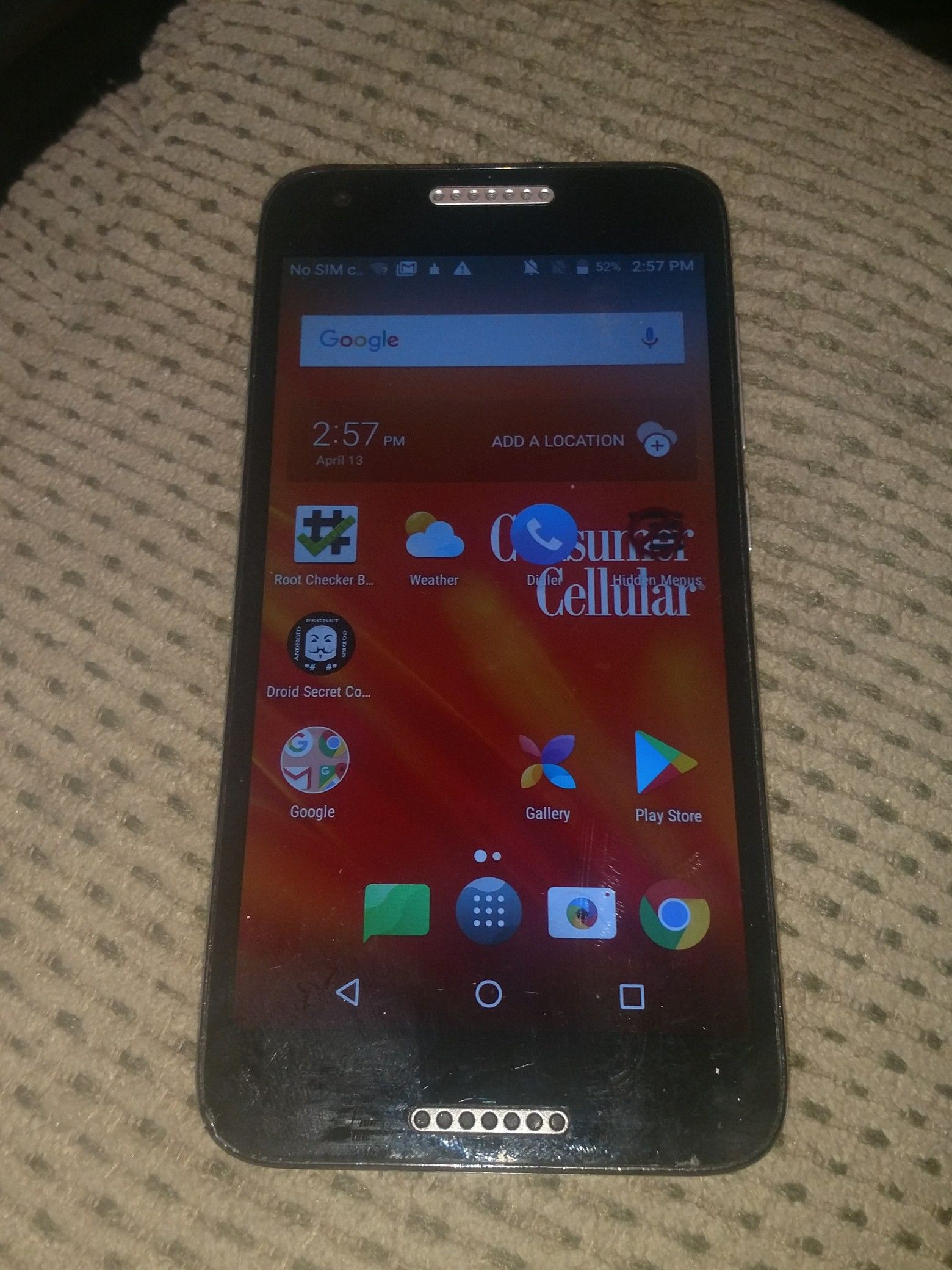 Alcatel Kora Consumer Cellular Cell Phone Model A576CC