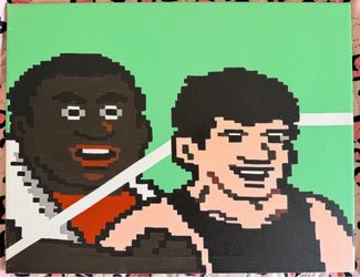 Original Hand-Painted 8-Bit Pixel Art Canvas — 14x18in