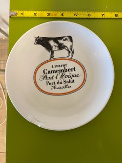 vintage Porcelaine d'Auteuil French porcelain cheese plate