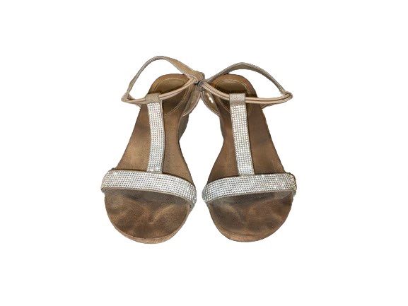 Style & Co Rhinestones Brown Ankle Strap Heels