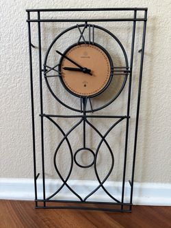 Sterling & Noble Decorative Wall Clock w/ Swinging Pendulum