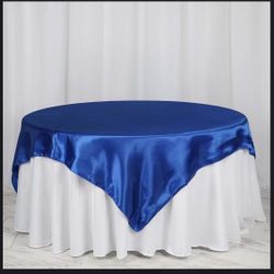 Satin Table Overlay 72"x72" Royal Blue