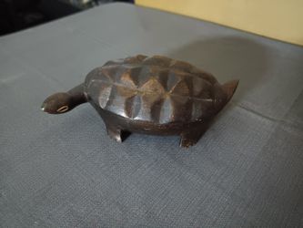 Jamaican Vintage Hand Carved Wooden Turtle Box
