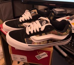 Vans Knu Skool Camo Black/Green Kids/Adult Sneakers - Size 8.5 Men / 10 Women