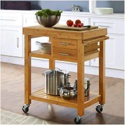 Brand new heavy duty bamboo kitchen is cart worth 240