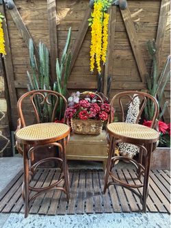 Beautiful Antique bamboo cane barstools