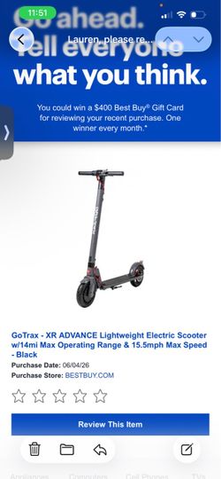 GoTrax XR Advance Electric Scooter Black