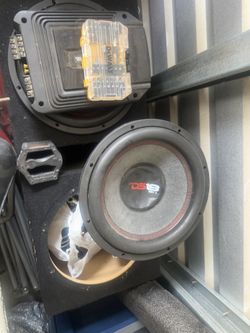 2 12 Inch Speaker & Box With 4 Way Amp