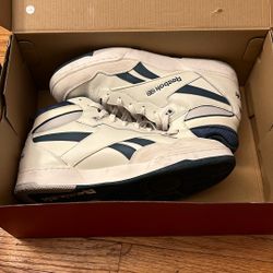 White/Blue Reebok High Tops - Size 10 1/2