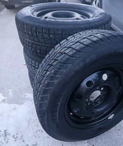 Studded Winter Tires on Steel Rims – Set of 4