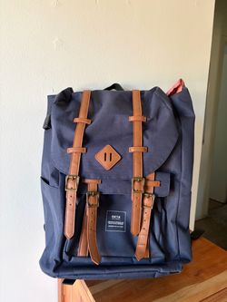 Okta Navy Blue Canvas Backpack