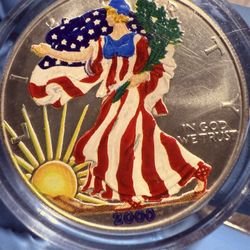 1oz Silver Eagle Commemorative Colored Coin *limited Edition *