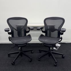 BRAND NEW HERMAN MILLER REMASTERED AERON CHAIRS SIZE B, ONYX (BLACK) FULLY LOADED WITH POSTURE FIT SL! & SEMI LOADED! 