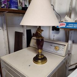 Lamp, Side Table And Framed Art