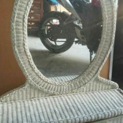 White Wicker vanity
