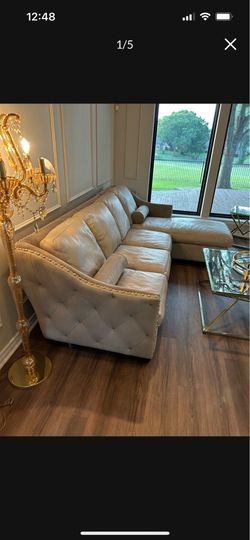 Genuine leather sofa with Chase