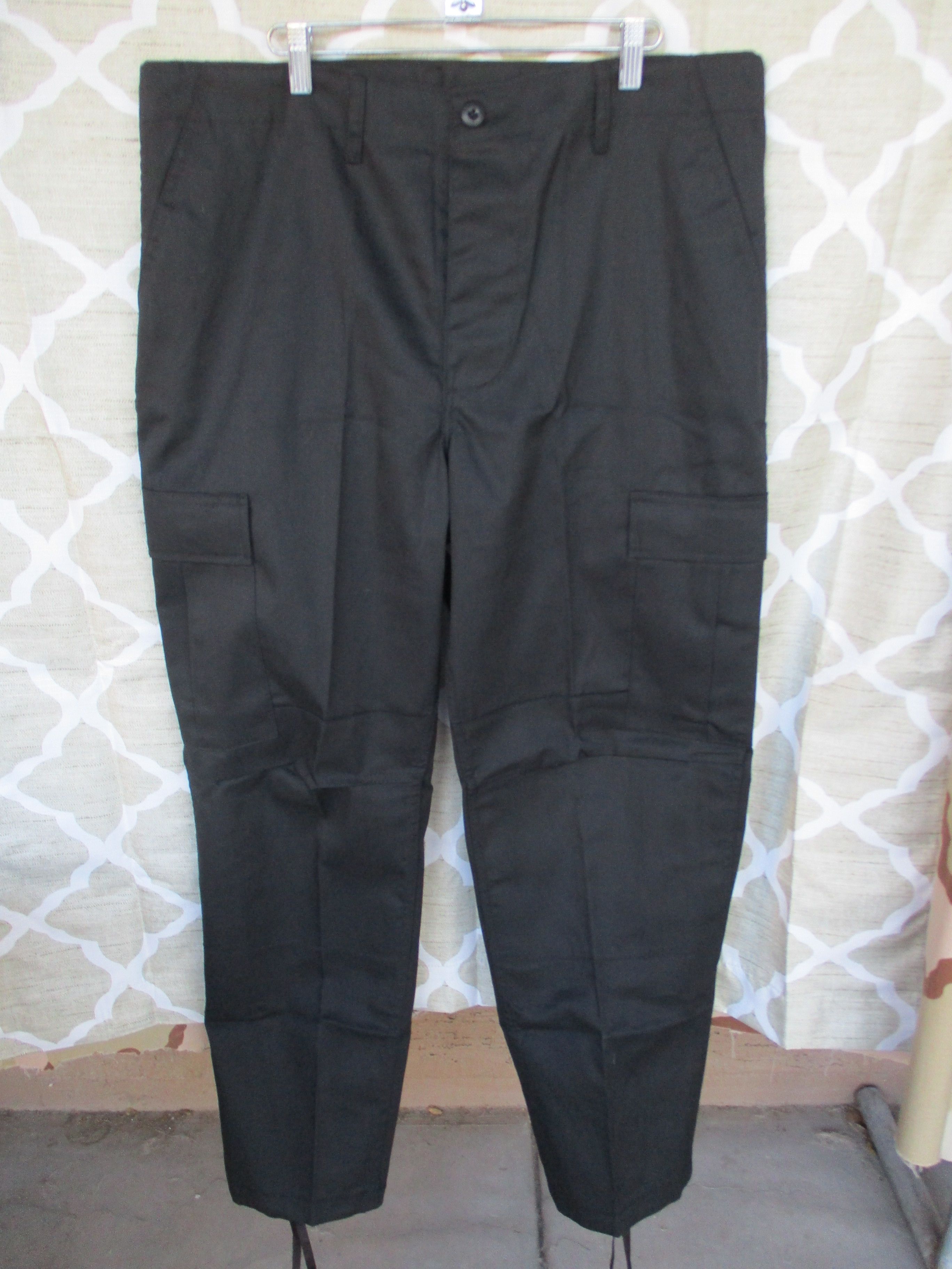 Vtg Deadstock 90s Black Army SWAT BDU US Made 6 Pocket Pants, Unworn, LARGE REGULAR