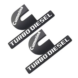 Matte Black & White Cummins Badges - Dodge RAM Turbo Diesel Emblems Logo 2(contact info removed)