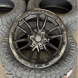 Fuel D679 Rebel 20x10 6x139.7 -18 Wheels 35x12.50R20 Nitto Ridge Grappler Tires Ram 1500 Tundra Silv
