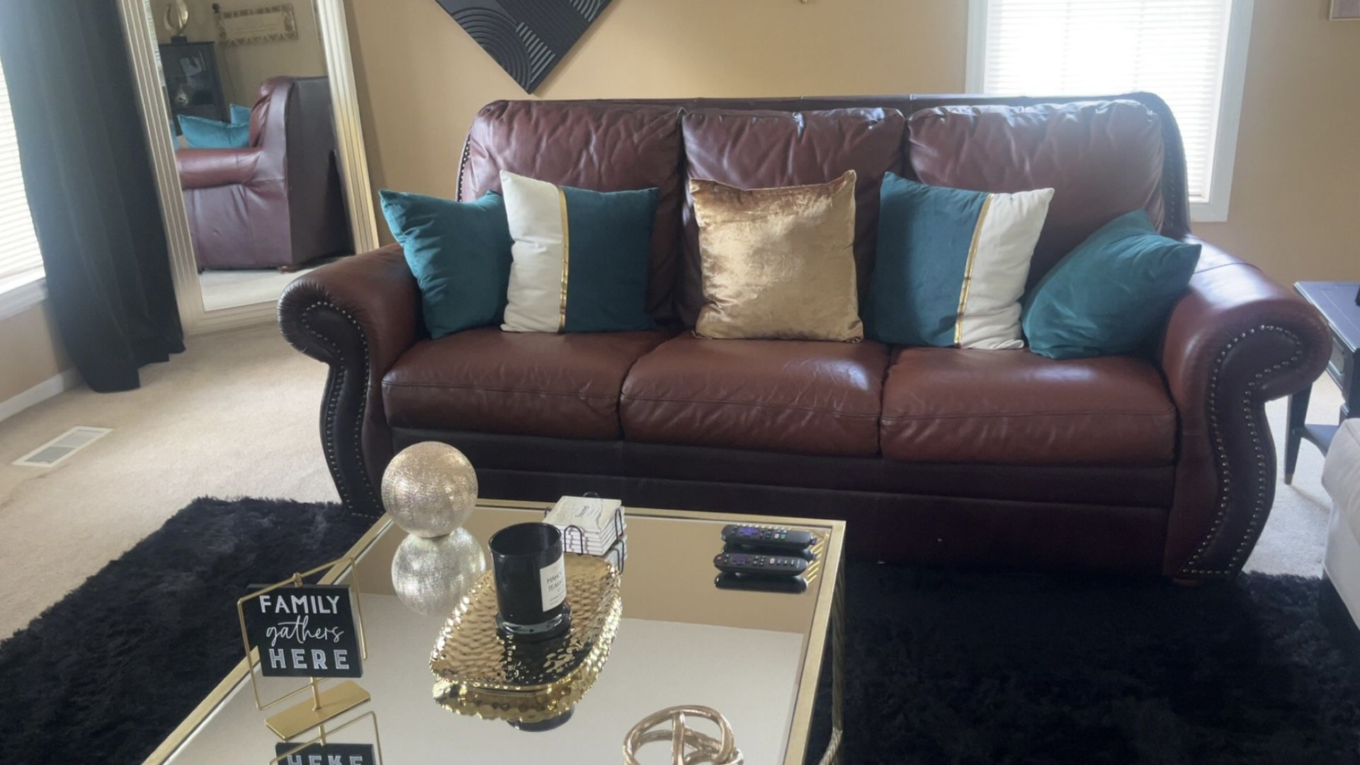 Brown Leather Couch