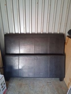 used brown leather bed frame