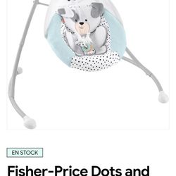 ​Fisher-Price Dots & Spots Puppy Baby Swing, Dual-Motion Newborn Seat Fiwith Music, Sounds, and Motorized Mobile
 Mobile

