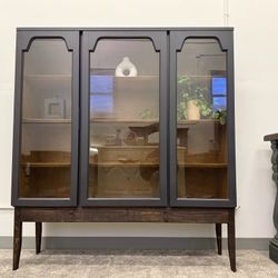 MCM Black Hutch with Wood Base (Delivery Available)