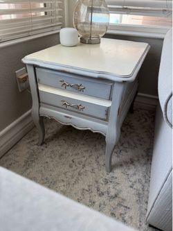 French Provincial Vintage Nightstand / Side Table shabby chic distressed