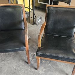 Antique Retro Vintage Leather Armchairs Sitting Chairs Leather Chair