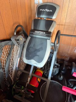 Innova Health and Fitness Inversion Table with Adjustable Headrest, Reversible Ankle Holders, and 300 lb Weight Capacity