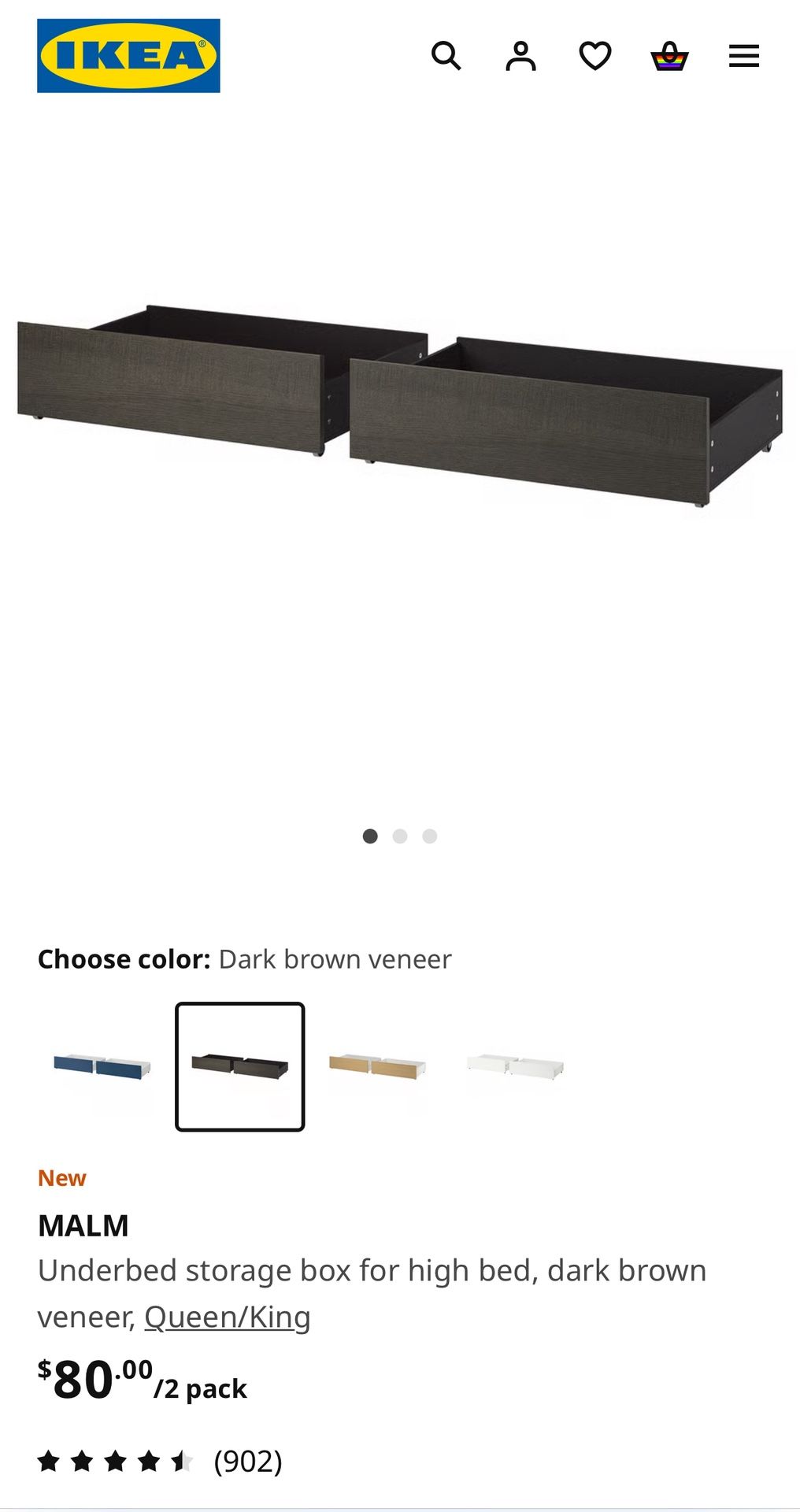 IKEA Malm Under Bed Storage (Queen/King)
