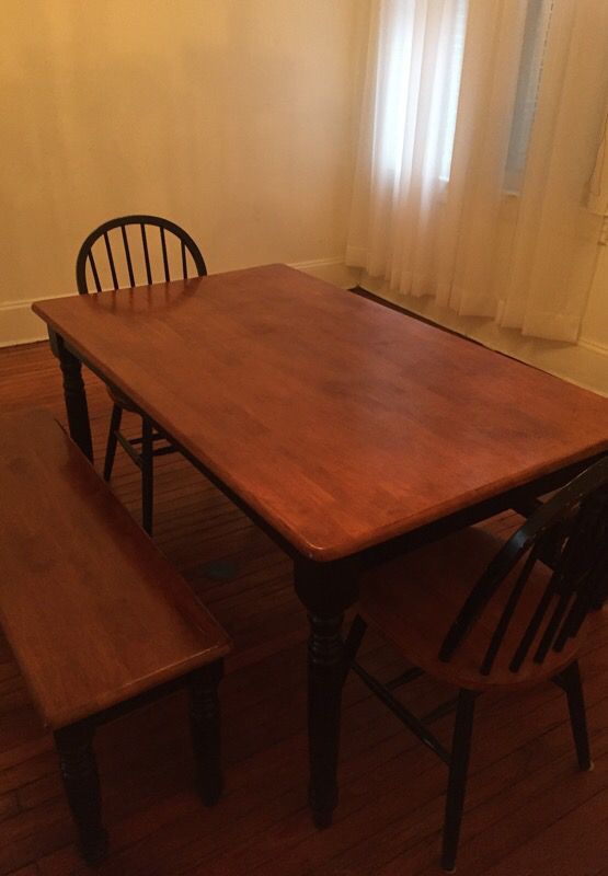 Dining Table with Two Bench Seats