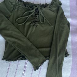 Green Off The Shoulder Top