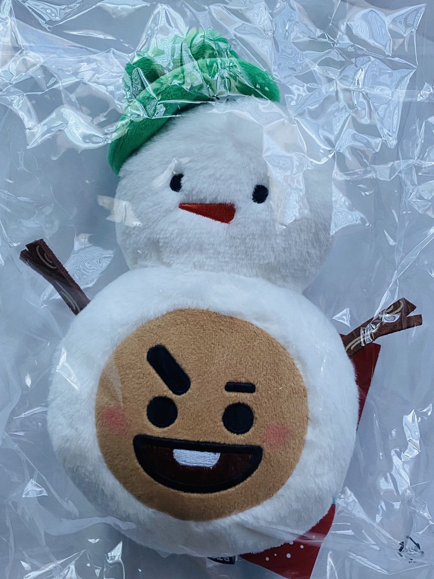 BTS BT21 Line Friends Official Christmas Winter Baby Shook Plush Plushie Doll NWT