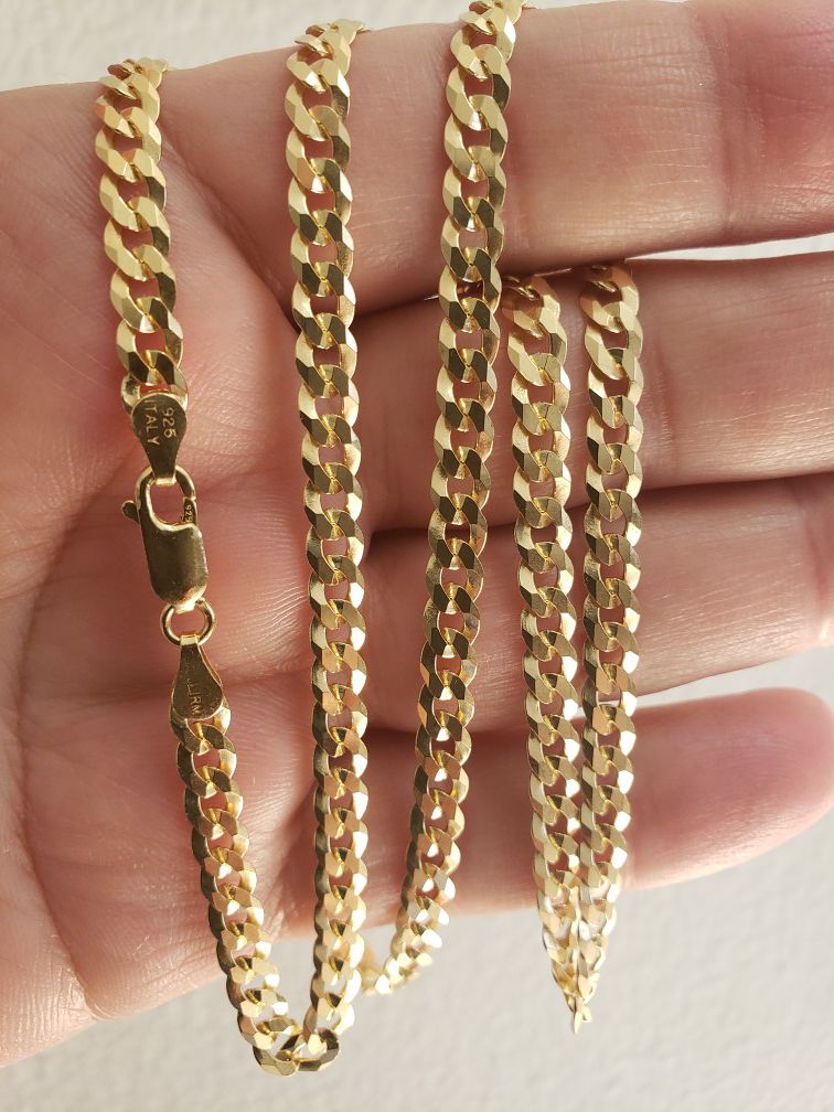 Gold over 925 Sterling Silver Chain