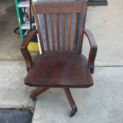 Antique Solid Wood Desk Chair