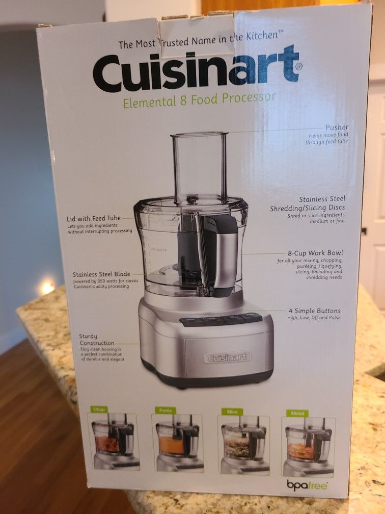 Cuisinart 8 Cup Food Processor, 350-Watt Motor, Medium to Fine Slicing Discs, FP-8SV, Silver