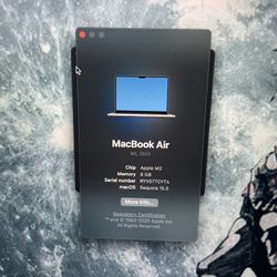 2022 Apple MacBook Air 8g