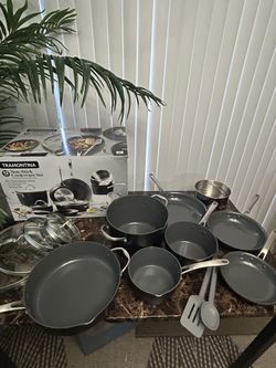 Tramontina Ceramic Non-Stick 12-piece Cookware Set with Utensils