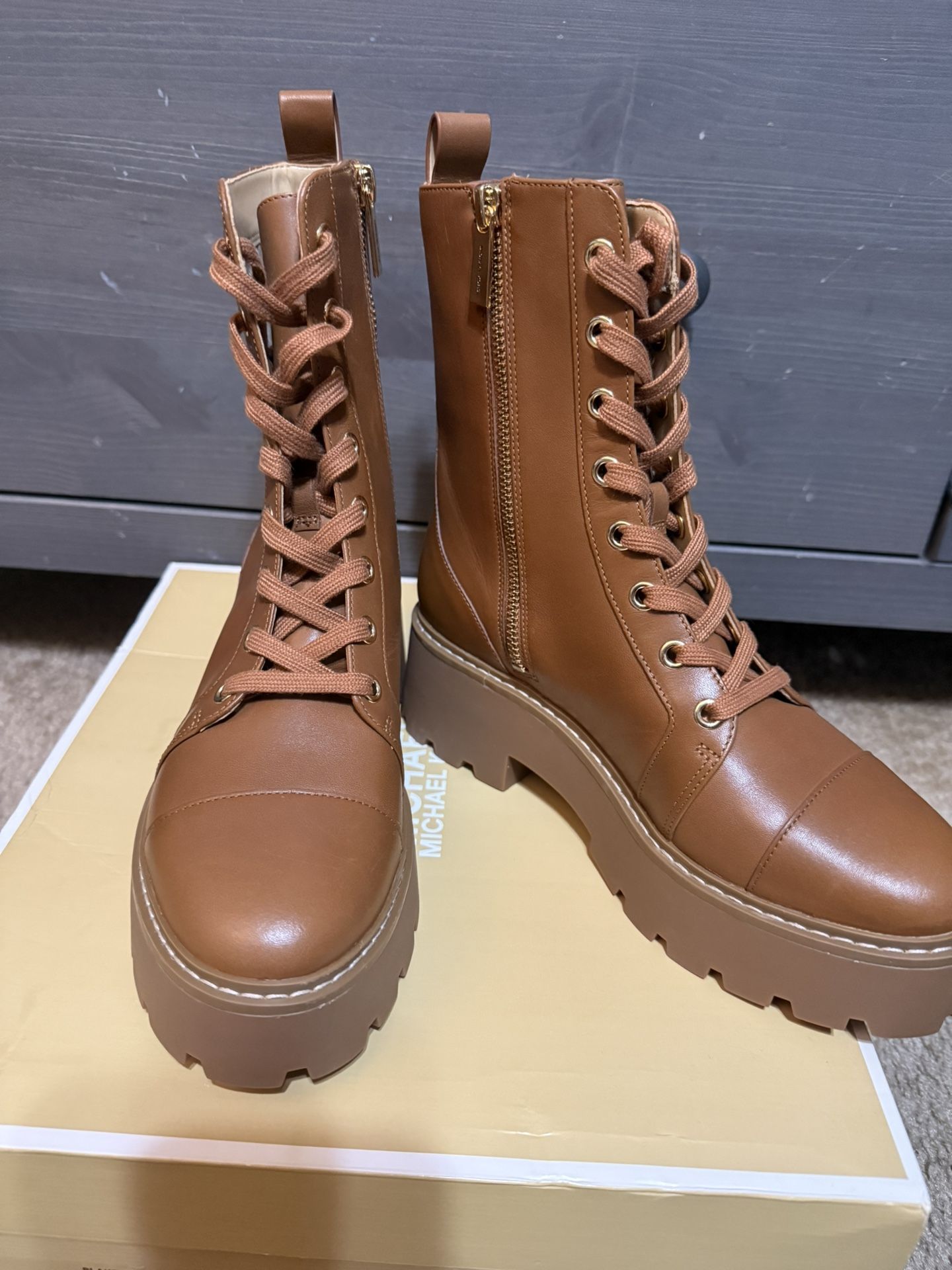 Michael Kors Leather Combat Boots
