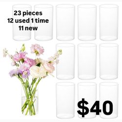 23 Glass Cylinder Vases 