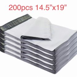 200 pcs 14.5” X 19” White Poly Mailers Self Sealing Shipping Envelope Bags Plastic Mailing Bags 14.5x19 Inch
