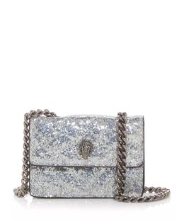 Kurt Geiger London Micro Kensington crossbody bag in silver glitter