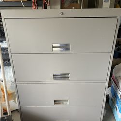 4 Drawer Stainless Metal Lateral Filing Cabinets, Home Office Storage Cabinets for Organization, 